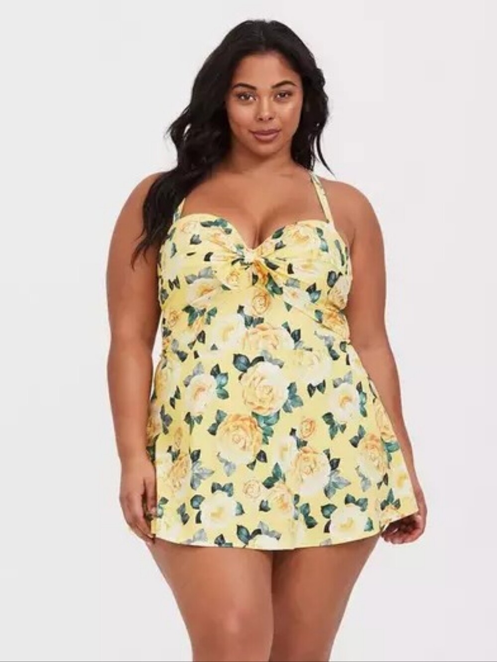 TORRID Yellow Floral Underwire One-Piece Swim Dress size 1 Equal To 14 16 - Picture 6 of 12